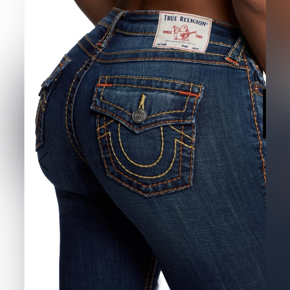 True Religion Blue Distressed Jean Shorts - Picture 4 of 10